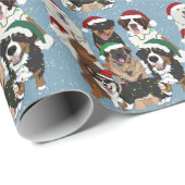 Papier Cadeau Chiens de Noël (Coin rond)