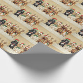 Papier Cadeau Chiens de Noël (Coin)