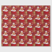 Papier Cadeau Chiens de Noël (Plat)