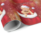 Papier Cadeau Chiens de Noël (Coin rond)