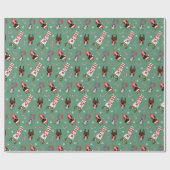 Papier Cadeau Chiens de Noël Dobermann (Plat)