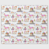 Papier Cadeau Chiens de Noël en aquarelle (Plat)