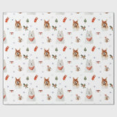 Papier Cadeau Chiens de Noël Festifs 4 (Plat)