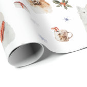 Papier Cadeau Chiens de Noël Festifs 4 (Coin rond)