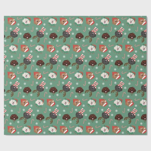 Papier Cadeau Chiens de Noël Maltipoo (Plat)