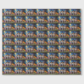 Papier Cadeau Chiens de Poméranie Citrouille Halloween Funny (Plat)