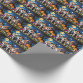 Papier Cadeau Chiens de Poméranie Citrouille Halloween Funny (Coin)