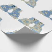 Papier Cadeau Chiens du Staffordshire Ginger Jars Magnolias (Coin)