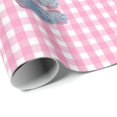 Papier Cadeau Chiens du Staffordshire rose et bleu (Coin rond)