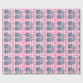 Papier Cadeau Chiens du Staffordshire rose et bleu (Plat)