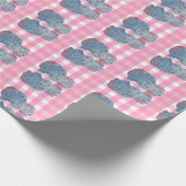 Papier Cadeau Chiens du Staffordshire rose et bleu (Coin)