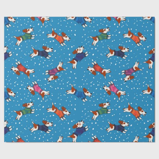 Papier Cadeau Chiens En Chandail Coloré Motif (Couture)