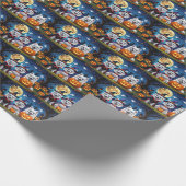 Papier Cadeau Chiens Esquimaux Américains Citrouille Halloween D (Coin)