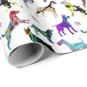 Papier Cadeau Chiens et pattes (Coin rond)