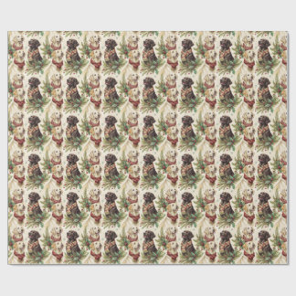 Papier Cadeau Chiens Labradors festifs Noël Aquarelle