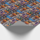 Papier Cadeau Chiens Mastiff Tibétains En Costumes Halloween (Coin)