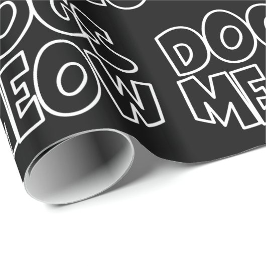 Papier Cadeau Chiens Meow (Coin rond)