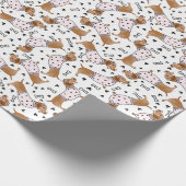 Papier Cadeau Chiens mignons Dachshund portant des jumeaux roses (Coin)