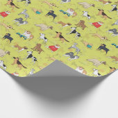 Papier Cadeau Chiens mignons Design Motif Citron vert (Coin)