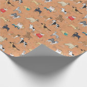 Papier Cadeau Chiens mignons Design Motif Orange (Coin)