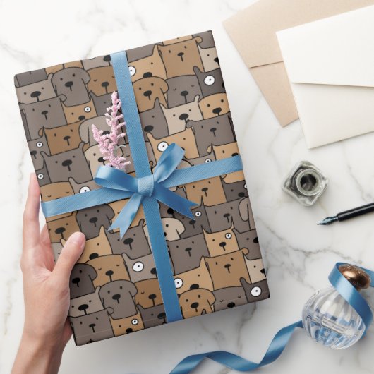 Papier Cadeau Chiens mignons empilés (Cadeaux)