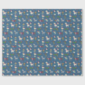 Papier Cadeau Chiens mignons Motif de Noël (Plat)