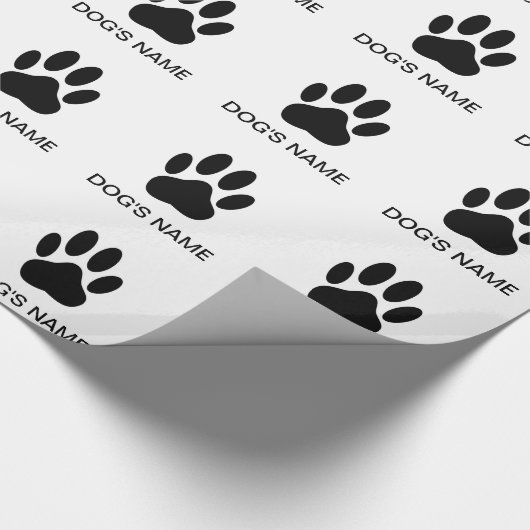 Papier Cadeau Chien's Pawprint version noir et blanc (Coin)