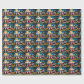 Papier Cadeau Chiens Pekingese Citrouille Halloween drôle (Plat)