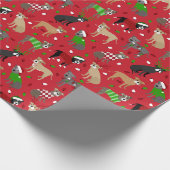 Papier Cadeau Chiens Pitbull de Noël (Coin)