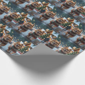 Papier Cadeau Chiens Poméraniens Noël Neige Fêtes  (Coin)