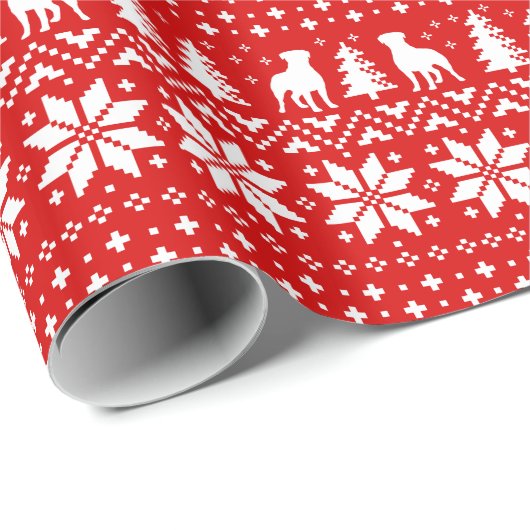 Papier Cadeau Chiens Rottweiler Noël Motif Noël Noël Noël Noël N (Coin rond)