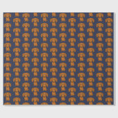 Papier Cadeau Chiens rouges mignons de saucisse du motif | de (Plat)