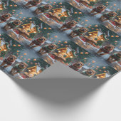 Papier Cadeau Chiens Shar Pei Noël Neige Fêtes (Coin)