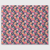 Papier Cadeau Chiffon Motif Rose rose rouge (Plat)