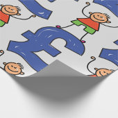 Papier Cadeau Chiffre bâton joueur debout sur livre