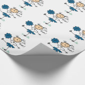 Papier Cadeau Chiffre bleu papier d'emballage de bâton de (Coin)