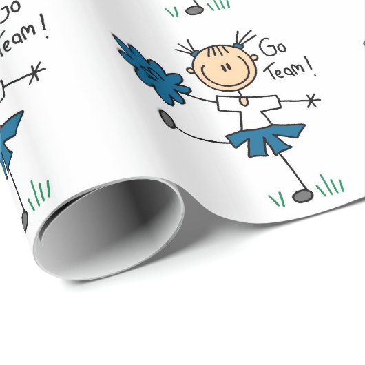 Papier Cadeau Chiffre bleu papier d'emballage de bâton de (Coin rond)