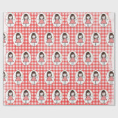 Papier Cadeau Chiffre en Basket sur En vichy (Plat)