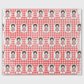 Papier Cadeau Chiffre en Basket sur En vichy (Plat)