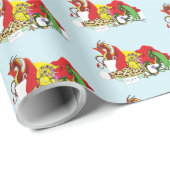 Papier Cadeau Chiffres de biscuits de lait père Noël (Coin rond)