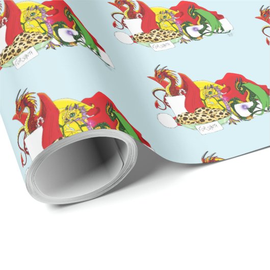 Papier Cadeau Chiffres de biscuits de lait père Noël (Coin rond)