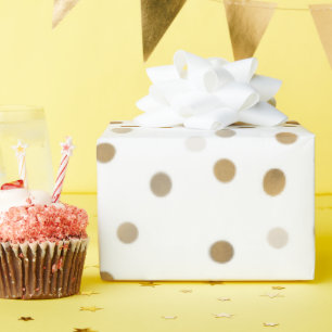 Papier Cadeau Chiffres d'or de fille Confetti Design blanc