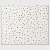 Papier Cadeau Chiffres d'or de fille Confetti Design blanc (Plat)