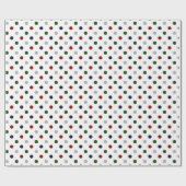Papier Cadeau Chiffres gris et blancs de la Marine verte rouge (Plat)