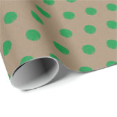 Papier Cadeau Chiffres verts de Noël rustiques Kraft (Coin rond)