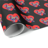 Papier Cadeau Chih Tzu Chien Silhouette Saint Valentin Noir (Coin rond)