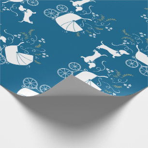 Papier Cadeau Chihuahua Baby shower Blue Boy