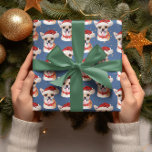 Papier Cadeau Chihuahua Blue Christmas Watercolor Chig se reprod<br><div class="desc">Chihuahua Christmas Watercolor Chig Breeds présente une belle aquarelle d'un berger allemand avec un Casquette Père Noël rouge et un foulard de Noël rouge,  et un arrière - plan bleu avec des étoiles colorées d'aquarelle.</div>