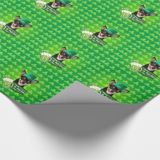Papier Cadeau Chihuahua Chien Chiot Chiot St. Patrick's Day Clov (Coin)