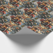 Papier Cadeau Chihuahua Chien équitation moto Noël (Coin)